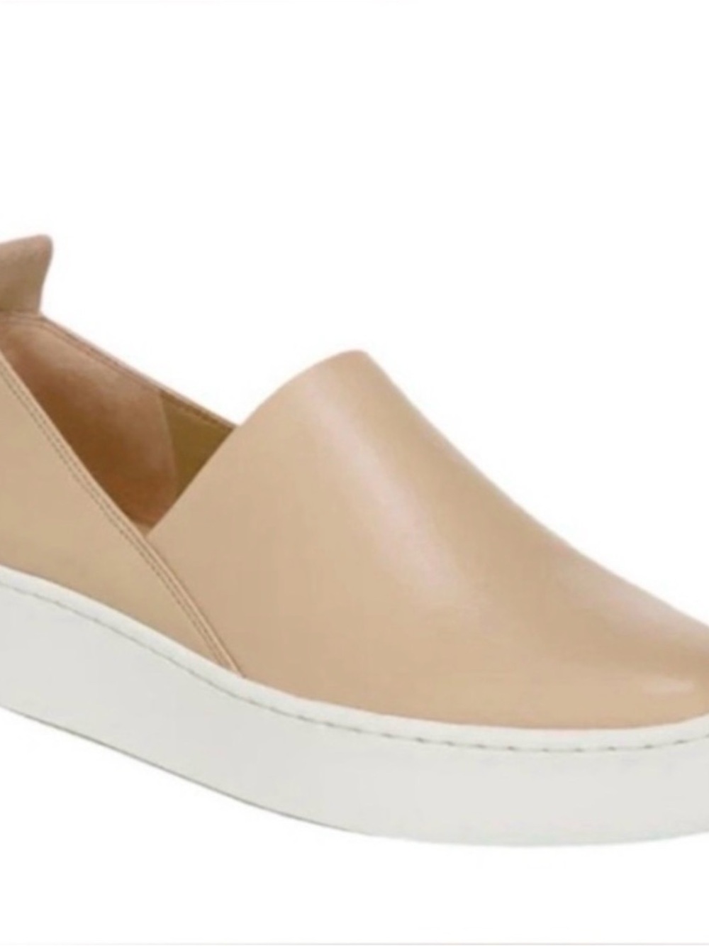 Vince Saxon women’s  Slip-On Leather Sneaker - wheat sz 9 US